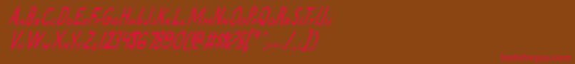 fuente ZamboniJoeItalic – Fuentes Rojas Sobre Fondo Marrón