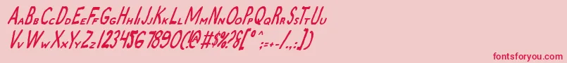 ZamboniJoeItalic Font – Red Fonts on Pink Background