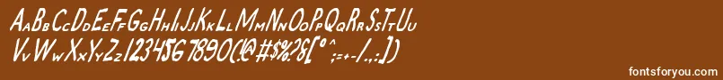 フォントZamboniJoeItalic – 茶色の背景に白い文字