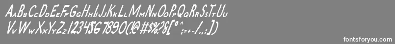 フォントZamboniJoeItalic – 灰色の背景に白い文字