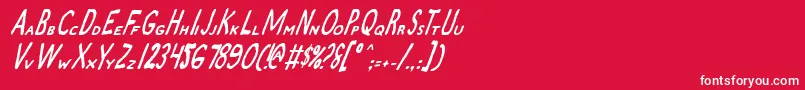 ZamboniJoeItalic Font – White Fonts on Red Background
