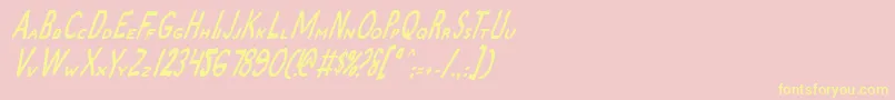 ZamboniJoeItalic Font – Yellow Fonts on Pink Background