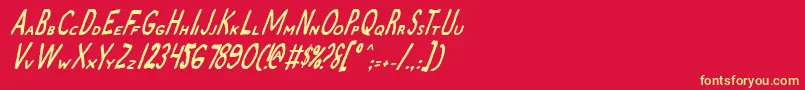 ZamboniJoeItalic Font – Yellow Fonts on Red Background
