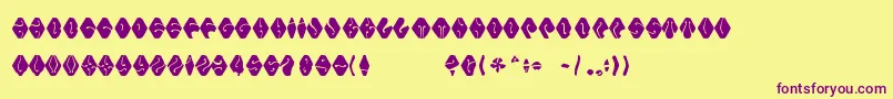 Electorate Boogie Font – Purple Fonts on Yellow Background