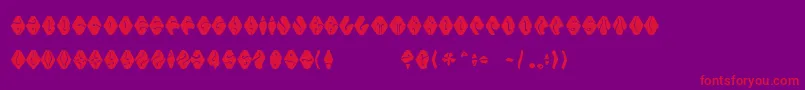 Fonte Electorate Boogie – fontes vermelhas em um fundo violeta
