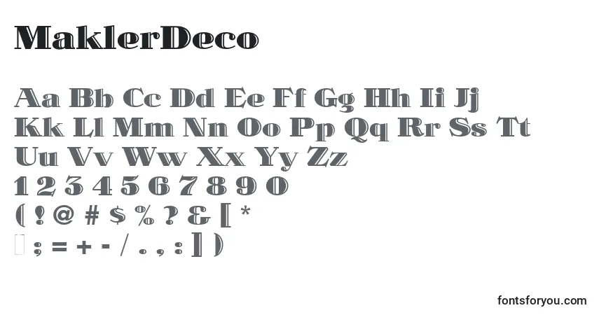 Schriftart MaklerDeco – Alphabet, Zahlen, spezielle Symbole