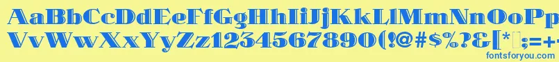 More about MaklerDeco Font MaklerDeco Font – Blue Fonts on Yellow Background