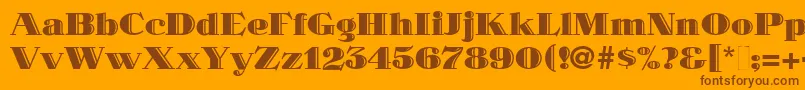 MaklerDeco Font – Brown Fonts on Orange Background