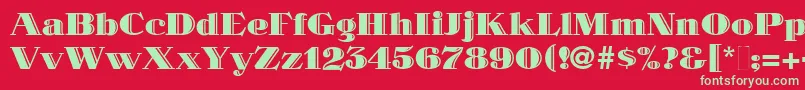 MaklerDeco Font – Green Fonts on Red Background