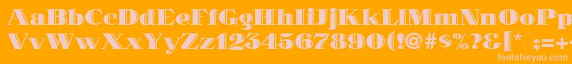 MaklerDeco-Schriftart – Rosa Schriften auf orangefarbenem Hintergrund