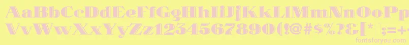 MaklerDeco Font – Pink Fonts on Yellow Background