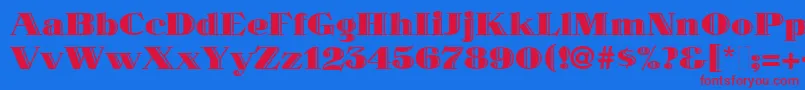 MaklerDeco Font – Red Fonts on Blue Background