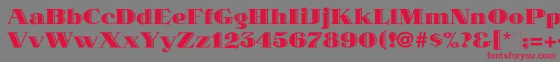 MaklerDeco Font – Red Fonts on Gray Background
