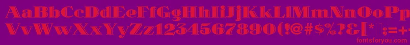 MaklerDeco-Schriftart – Rote Schriften auf violettem Hintergrund