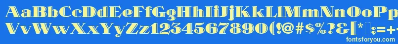 MaklerDeco Font – Yellow Fonts on Blue Background