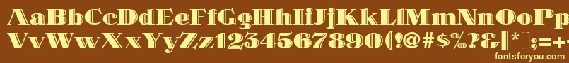 MaklerDeco Font – Yellow Fonts on Brown Background