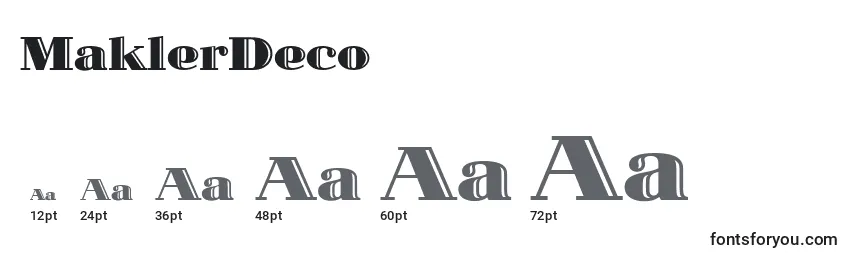 Размеры шрифта MaklerDeco