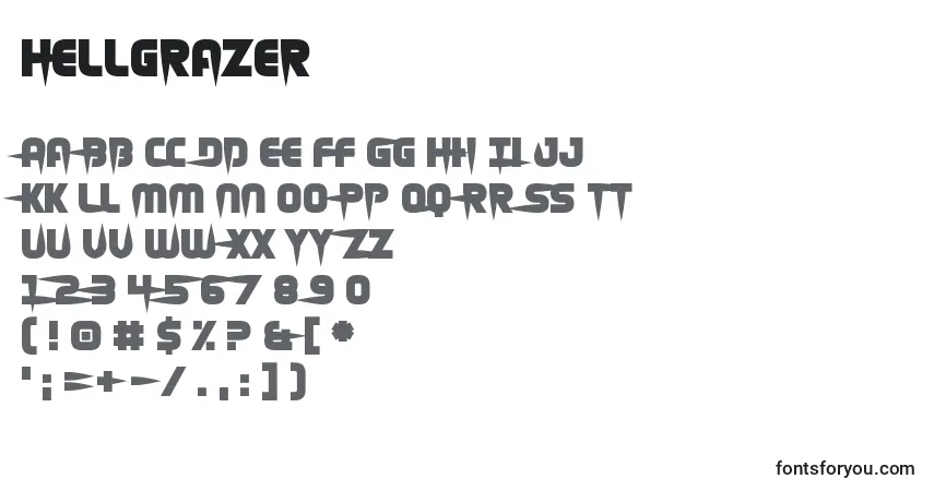 A fonte Hellgrazer – alfabeto, números, caracteres especiais