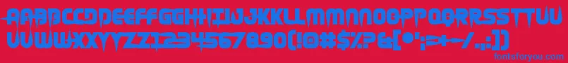 Hellgrazer Font – Blue Fonts on Red Background