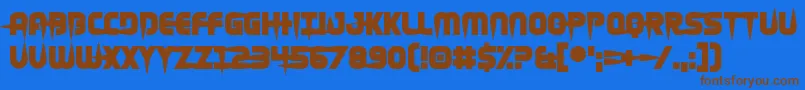 Hellgrazer Font – Brown Fonts on Blue Background