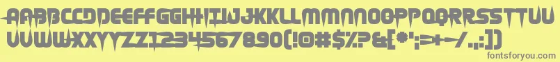 Hellgrazer-fontti – harmaat kirjasimet keltaisella taustalla