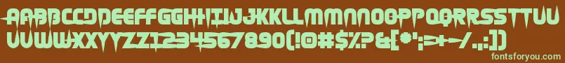 Hellgrazer-fontti – vihreät fontit ruskealla taustalla