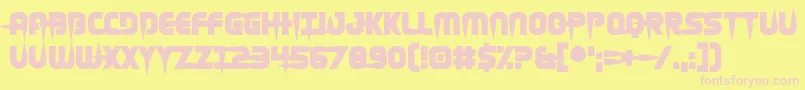 Hellgrazer-fontti – vaaleanpunaiset fontit keltaisella taustalla