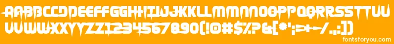 Hellgrazer-Schriftart – Weiße Schriften auf orangefarbenem Hintergrund