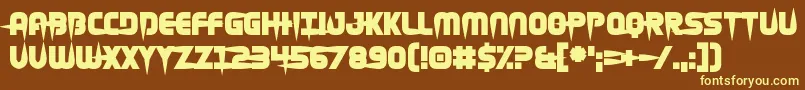 Hellgrazer-fontti – keltaiset fontit ruskealla taustalla