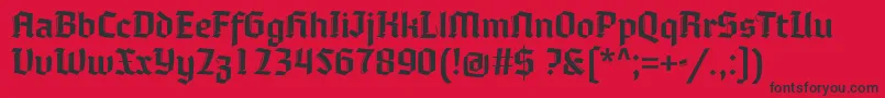 Moyenage Font – Black Fonts on Red Background