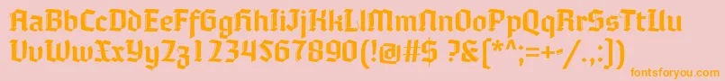 Moyenage Font – Orange Fonts on Pink Background