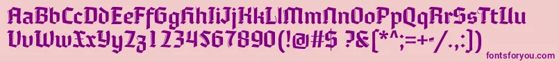 Moyenage Font – Purple Fonts on Pink Background