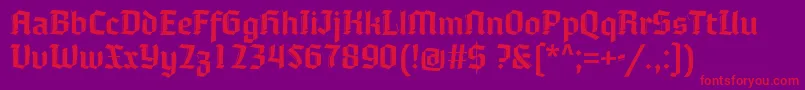 Moyenage Font – Red Fonts on Purple Background