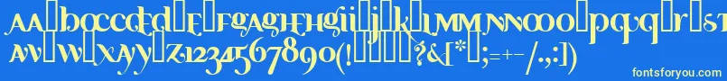 AyosmonikaBold Font – Yellow Fonts on Blue Background