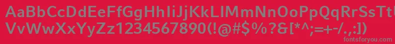 フォントCompatilFactLtComBold – 赤い背景に灰色の文字