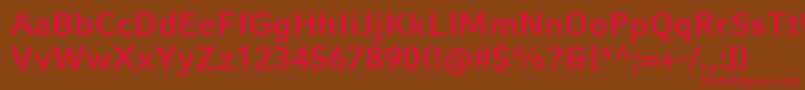 フォントCompatilFactLtComBold – 赤い文字が茶色の背景にあります。