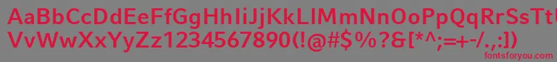 フォントCompatilFactLtComBold – 赤い文字の灰色の背景