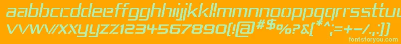 Repub4i-Schriftart – Grüne Schriften auf orangefarbenem Hintergrund