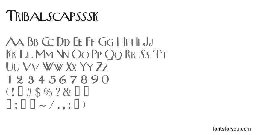 Czcionka Tribalscapsssk – alfabet, cyfry, specjalne znaki