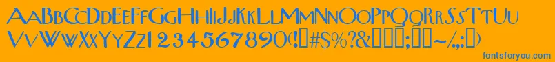 Tribalscapsssk Font – Blue Fonts on Orange Background