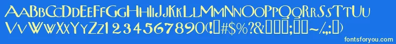 Tribalscapsssk Font – Yellow Fonts on Blue Background