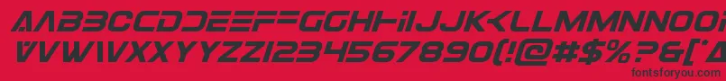 Fonte Eurofighterital – fontes pretas em um fundo vermelho