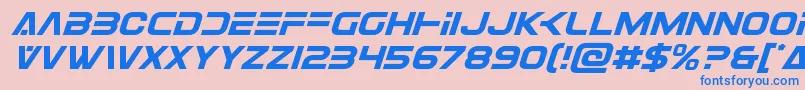 Eurofighterital-Schriftart – Blaue Schriften auf rosa Hintergrund