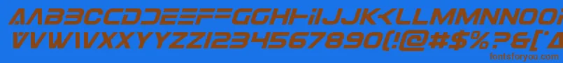 Eurofighterital Font – Brown Fonts on Blue Background