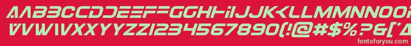 Eurofighterital Font – Green Fonts on Red Background