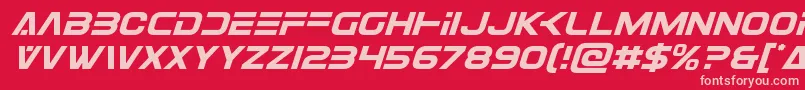 Eurofighterital-Schriftart – Rosa Schriften auf rotem Hintergrund