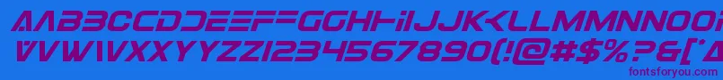 Eurofighterital Font – Purple Fonts on Blue Background