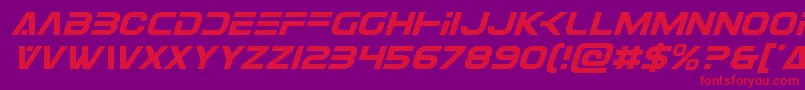 Eurofighterital Font – Red Fonts on Purple Background