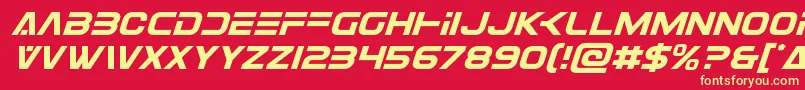 Eurofighterital Font – Yellow Fonts on Red Background