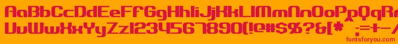 Explorien Font – Red Fonts on Orange Background